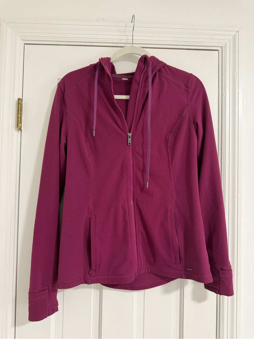 WOMEN’S CRZ YOGA MAGENTA FULL ZIP UP HOODED WORKOUT JACKET